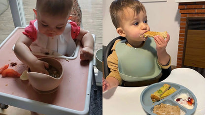 Customized Baby Silicone Feeding Set with Suction Cup Personalized Name Dish Divided Plate Bowl Spoon Cute Kid Eating Tableware