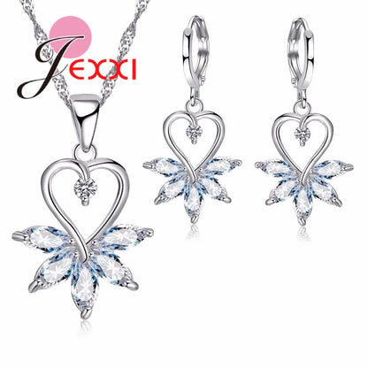 Wedding Accessories Jewelry Sets for Women Bridesmaid jewelry set 925 Sterling Silver Color Color Crystal Fashion Jewelry Set