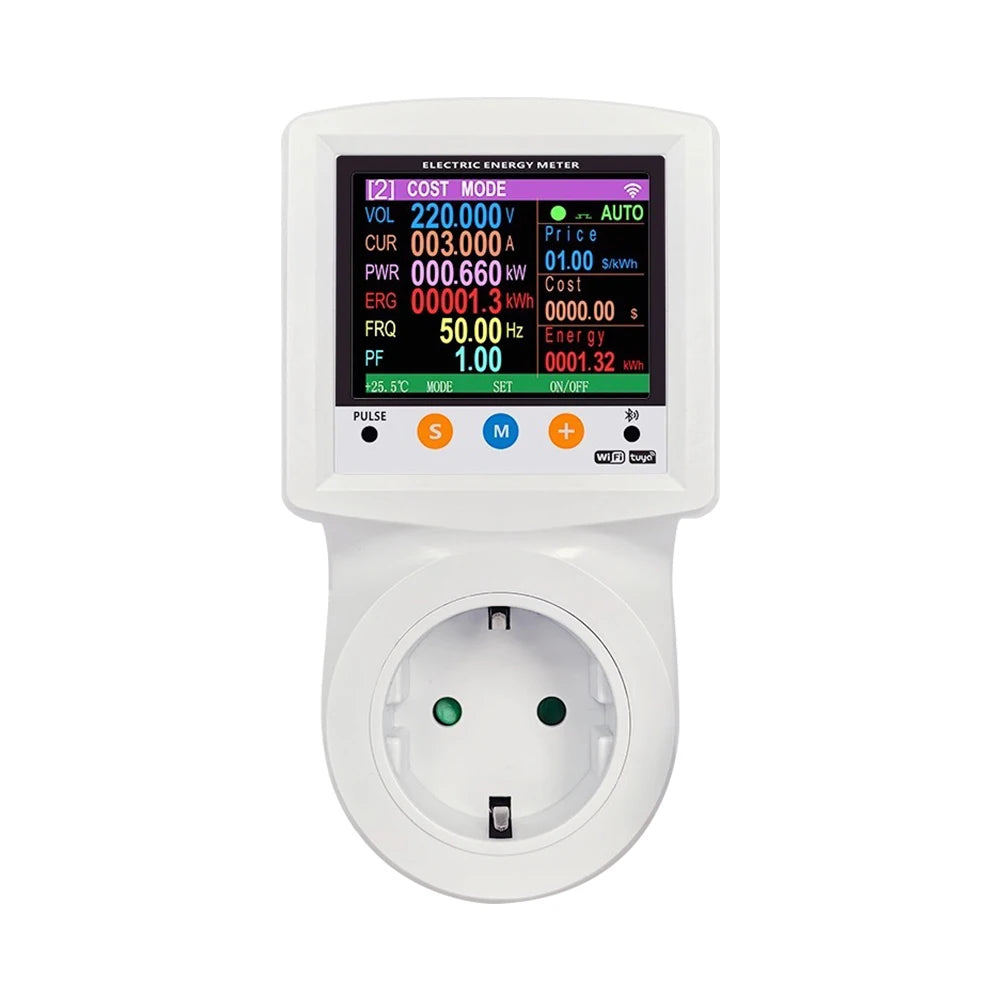 WIFI Smart Wattmeter Digital Power Meter Electricity Consumption Energy Meter Voltage Current Protection EU Plug Timer Switch