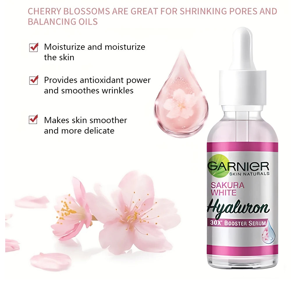 GARN Nier Pink Serum Sakura Glow 30x Hyaluronic Booster Moisturizing Serum Firming Skin Fine Lines Skin Facial Care Serum