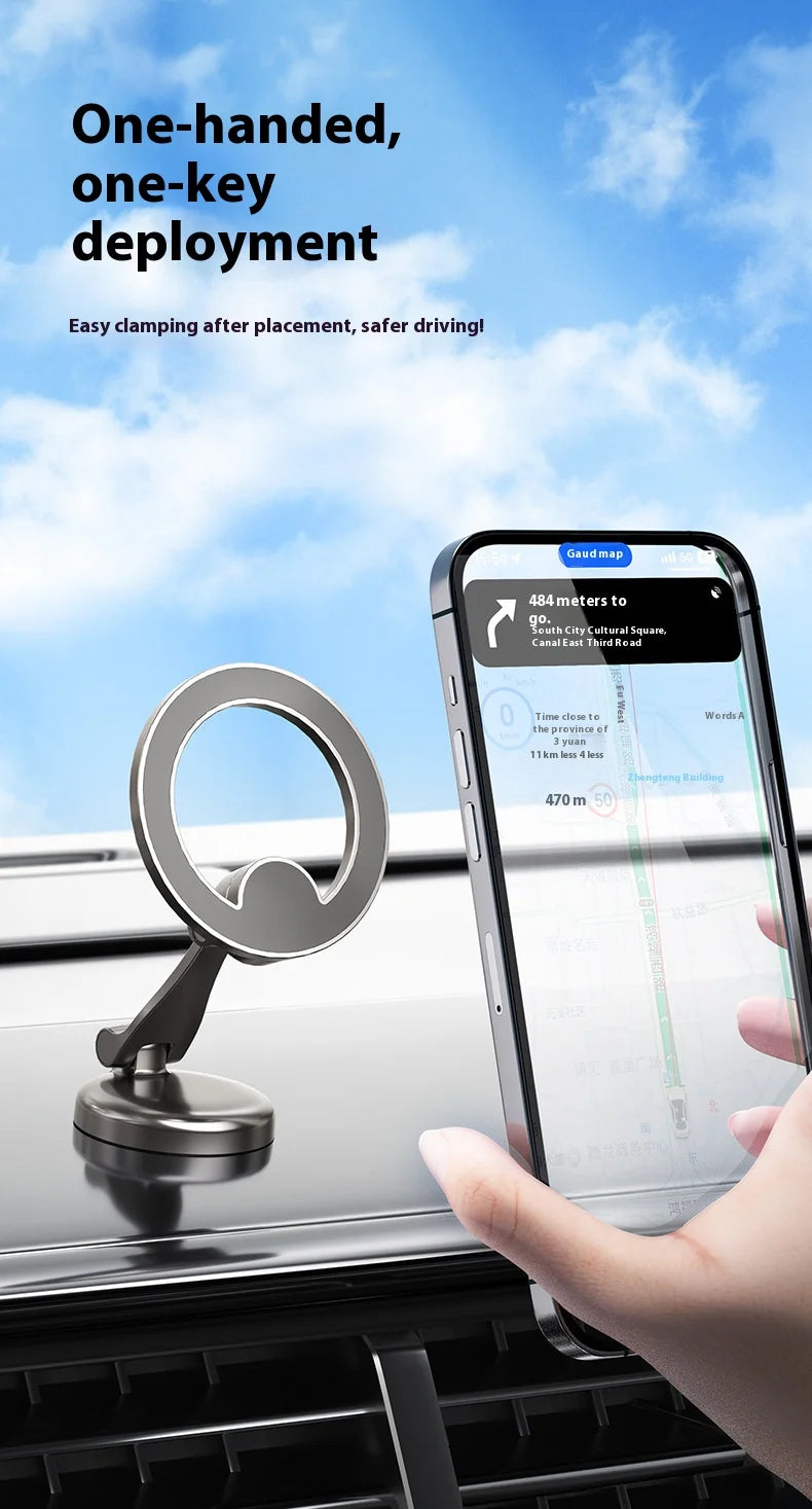 Magnetic Car Phone Mount Holder Multi-Functional Floating Screen Foldable Stand Vehicles Universal Phone Holder Safe Driving