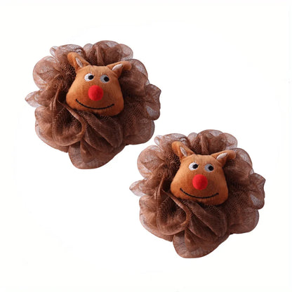 2PCS Christmas series Bath Ball doll lovely bath ball bath flower colorful holiday gift bath bath scrub