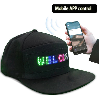 Luminous LED Cap DIY Message And Picture Bluetooth Control Fashion Apparel Accessories LED Decor Glowing Baseball Cap