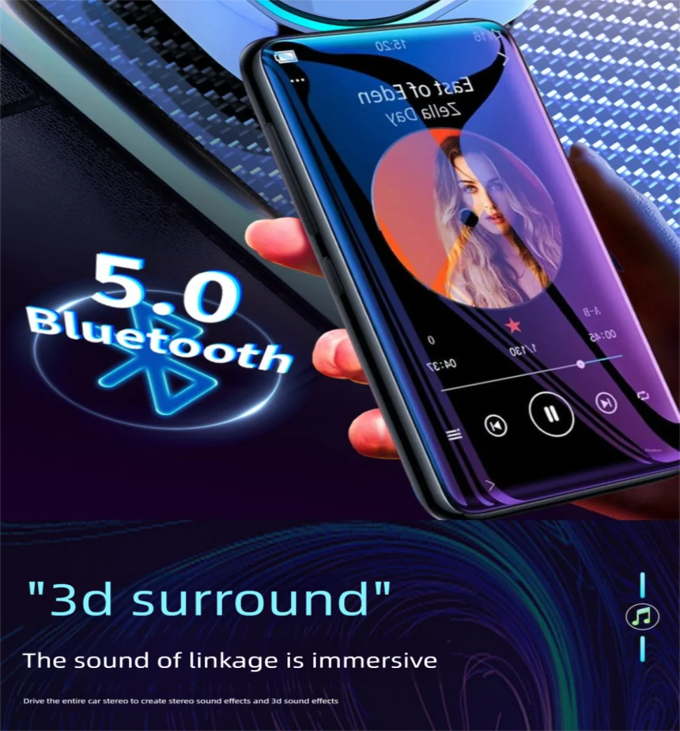 Bluetooth 5.0 Car FM Transmitter Car Bluetooth Receiver Ambient Hands-Free Mp3 Player Dual USB Fast Charger 5.0 Audio Adapter