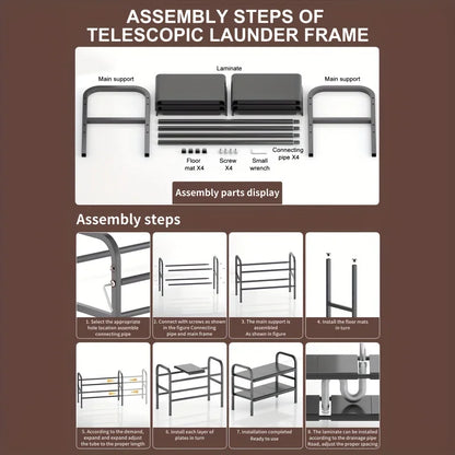 1 Set Multi-Use Kitchen Under Bathroom Sink Organizers - Expandable Cabinet Shelf Organizer Storage Rack