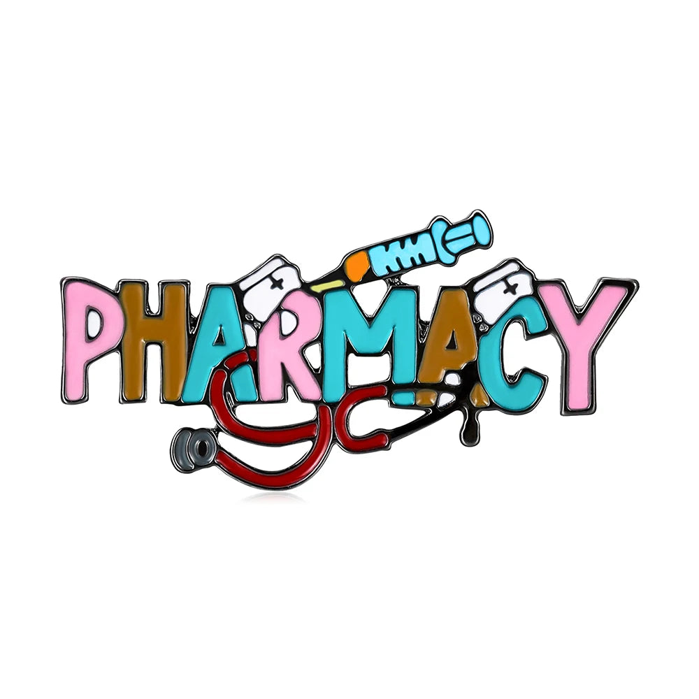 Hanreshe Medical Pharmacy Pin Pharmacist Doctor Nurse Funny Pin Lapel Bag Backpack Badge Medicine Jewelry Gift