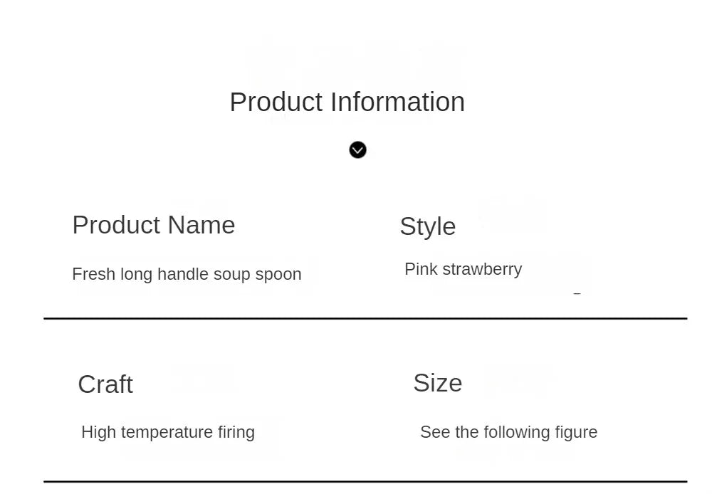 Strawberry Long Handled Ceramic Spoon Cute Household Stirring Spoon High Appearance Spoon Children's Soup Spoon