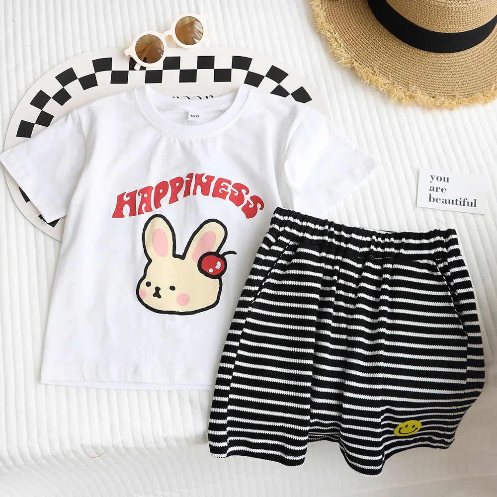 Family Cute Matching T Shirts Parent-child Rabbit Clothes Funny Dad Mom and Son Daughter Cotton Tees Tops Baby Newborn Bodysuit