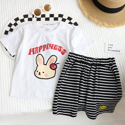 Family Cute Matching T Shirts Parent-child Rabbit Clothes Funny Dad Mom and Son Daughter Cotton Tees Tops Baby Newborn Bodysuit