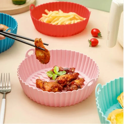 Air Fryer Liners Reusable Non-Stick Silicone Round Square Baking Tray Molds for Airfryer Oven Baking Basket Accessories