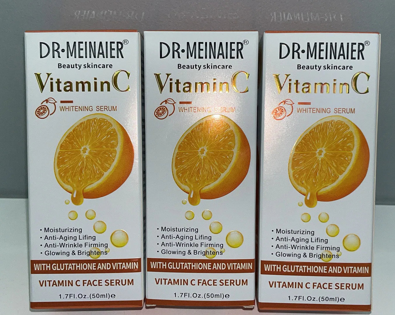 50ml*2pcs Vitamin C Face Serum, Brightens, Hydrates and Reduces Signs of Aging, with Vitamin C, Hyaluronic Acid for Glowing Skin