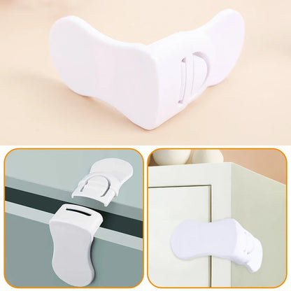 Plastic Baby Safety Lock Anti-Pinching Drawer Locks Cabinet Lock Refrigerator Lock Buckle Children Protection For Household Tool
