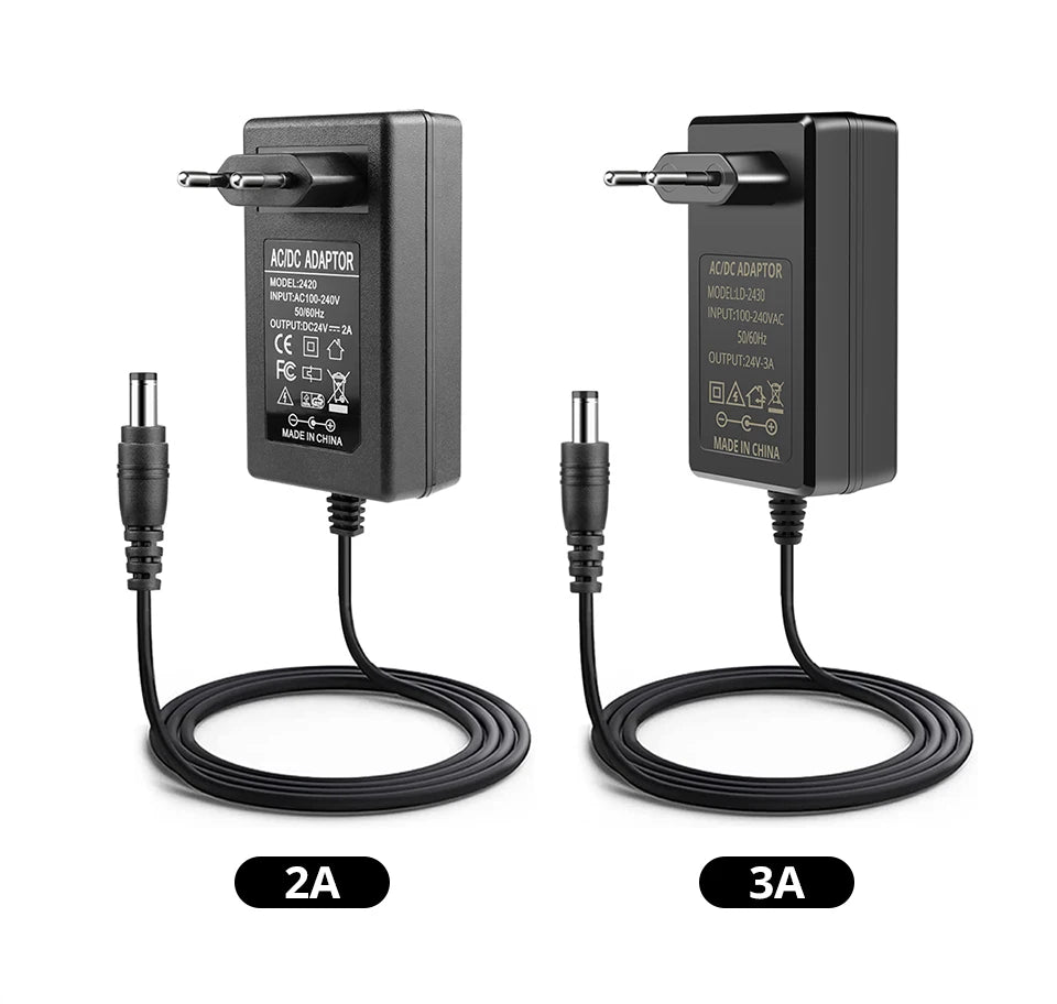 DC 24V 2A 3A Power Supply With EU US Plug Lighting Transformer Power Adapter for LED Strip Neon Light / Security Camera / Router
