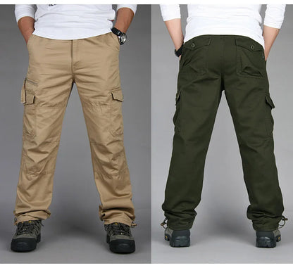 Spring Autumn Tactical Cargo Pants Men Fashion Military Man Trousers Long Warm Cotton Khaki Cargo Pants For Man