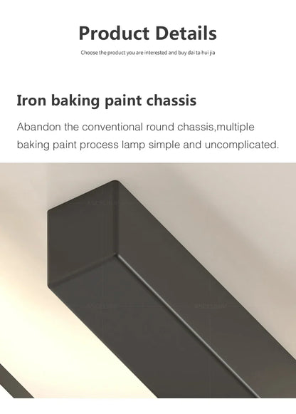 Modern LED Ceiling Light 60/80/100/120CM Living Dining Room Bedroom Lamps Lanterns Scandinavian Simple Lines Ceiling Lighting