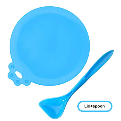 Reusable Pet Food Can Cover and Spoon Portable 2pcs/set  Dogs Cat Storage Tin Cap Lid Seal Cover Health Pet Supplies Pet Lids Ca