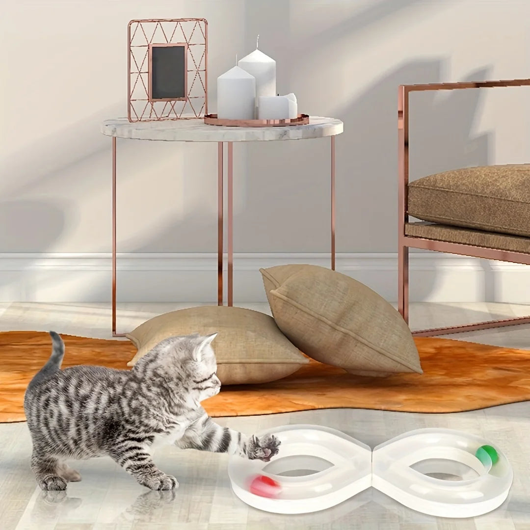 Interactive Cat Turntable Toy - Engaging Track for Indoor Play & Kitten Fun, Durable Plastic, The best gift for cats