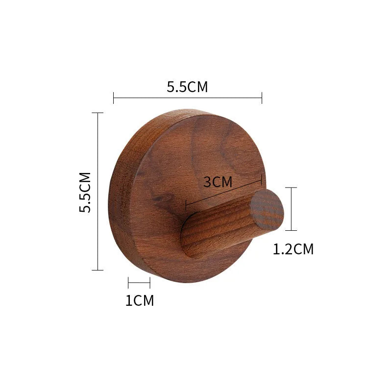 Self-Adhesive Wooden Wall Hooks for Hanging,Modern Coat Hooks,Natural Wood Hooks for Hanging Hats Towels Robe Clothes Keys Bags