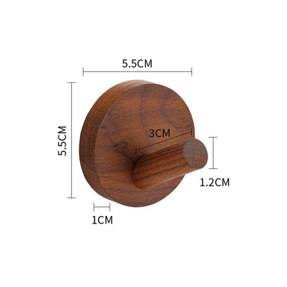 Self-Adhesive Wooden Wall Hooks for Hanging,Modern Coat Hooks,Natural Wood Hooks for Hanging Hats Towels Robe Clothes Keys Bags