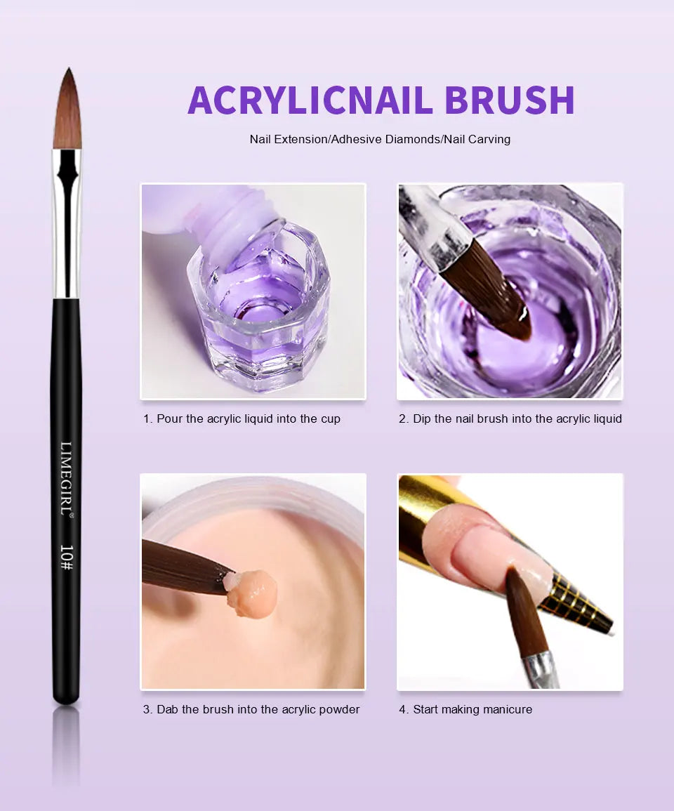 Limegirl Large Capacity Nail Acrylic Liquid Monomer Crystal 40/70/120/240ml for Nails Art DIY Acrylic Powder Liquid Manicure