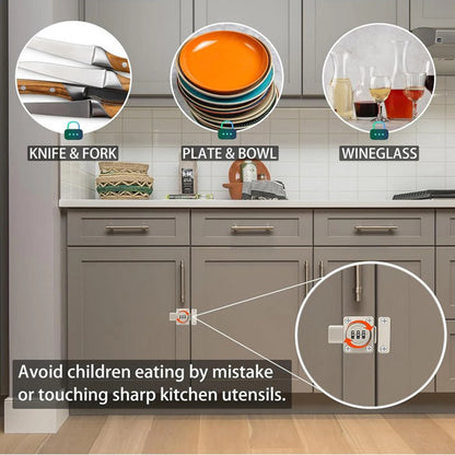 No-Punch Combination Door Cabinet Locks No Keys Needed Children Safety Enhanced Security for Home Interior Doors Entry Gate