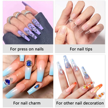 3 IN1 Nail Glue Gel Fast Extension Acrylic False Tips Sticking Decoration Press on Nails Art Tools Functional Gel French DIY 7ml