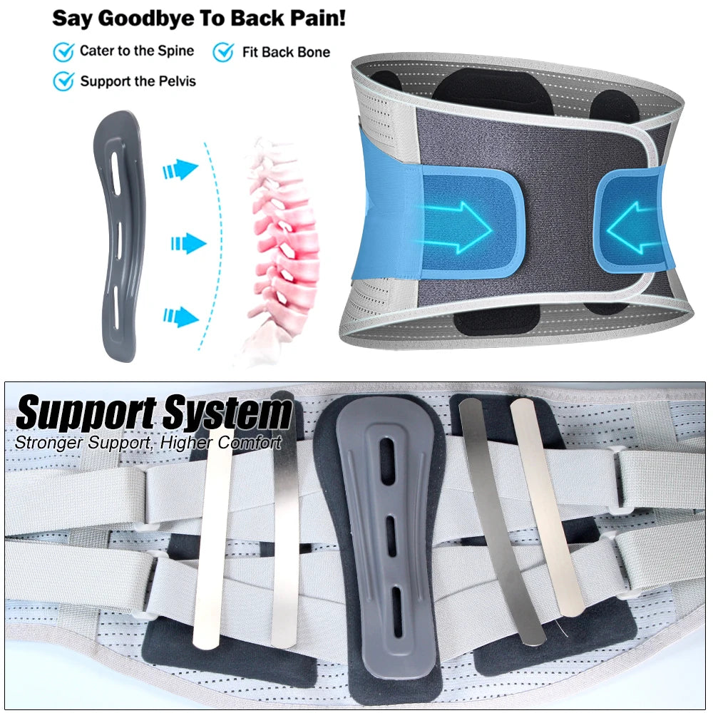 1PCS Back Brace for Lower Backs Pain Relief- Back Support Belt for Women Men for Sciatica.Removable Stays for Lower Back Support