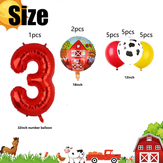 Farm Animals Tableware Plates Cups Napkins Tablecloth Farm Birthday Party Decor Birthday Banner Farm Animals Pig Cow Balloon