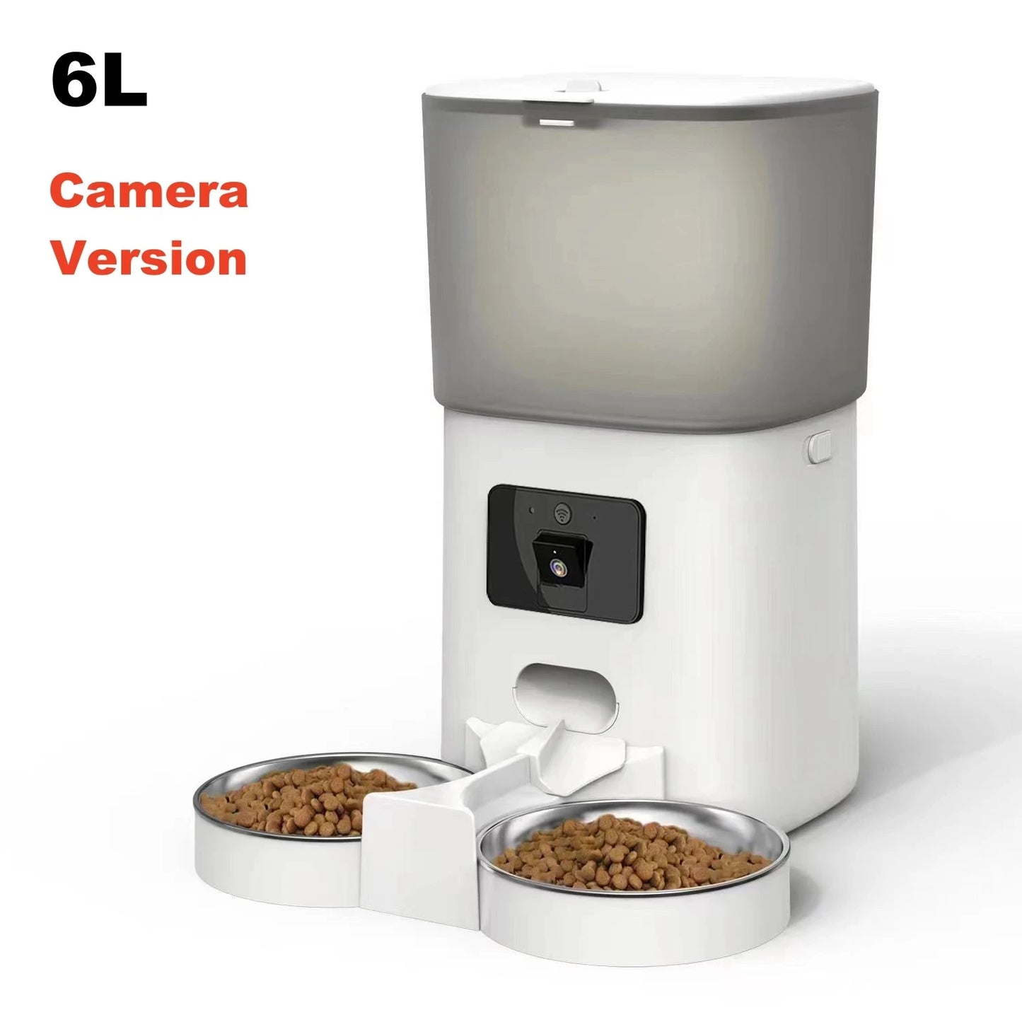 Tuya Automatic Pet Feeder 6L Capacity Food Quantitative Dispense Double Stainless Steel Bowl Record Time Feed Remote APP Control