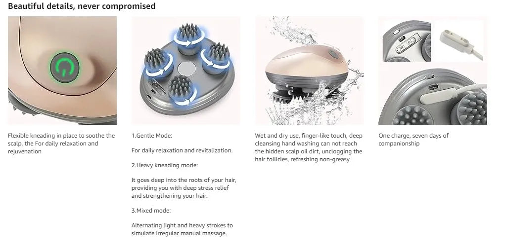 Electric Scalp Massager Handheld Portable  Scalp Massager Head Scratcher for Full Body Massage Deep Clean and Stress Relax.