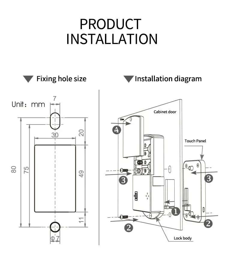 Home  Screen Cabinet Lock Digital Electronic Password Aluminum Sliding Door Security Bar Anti-theft Card Keypad Keyless Bolt