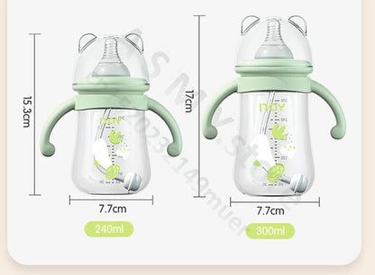 Newborn bottle/Big baby bottle/Handle anti bloating and anti falling baby bottle/Used by babies over 6 months old