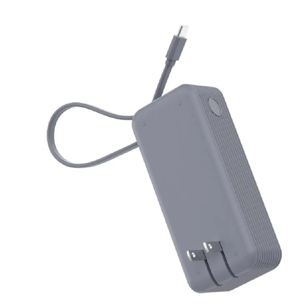 AC Plug GaN Power Bank 10,000mAh Mobile Power Supply 65W Type-C Fast Charging 3 IN 1 Wall Charger For Laptops Mobile Phones