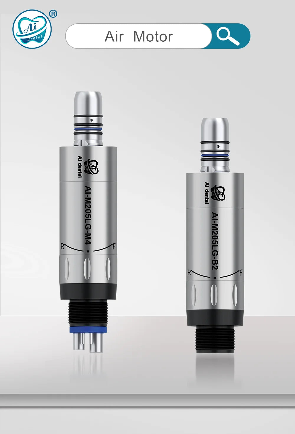 LED Illumination Dental Low Speed Air Motor With Micro Power Generator E-type 2/4/6 Hole Internal Water Spray AI-M205LG