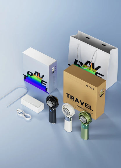 Handheld Fan High Speed Fan Handheld Outdoor Portable Fan Rechargeable Model Digital LifeDisplay Model Strong Wind Long Battery