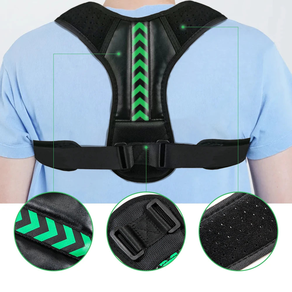 Adjustable Posture Corrector Upper Back Brace Neck Shoulder Brace Back Support Pain Relief Belt Women Men Spine Straightener