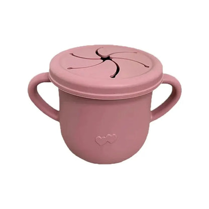 Silicone Baby Snack Cup Kids Solid Color Silicone Food Box Baby Portable Baby Snack Container with Baby Cup Lid