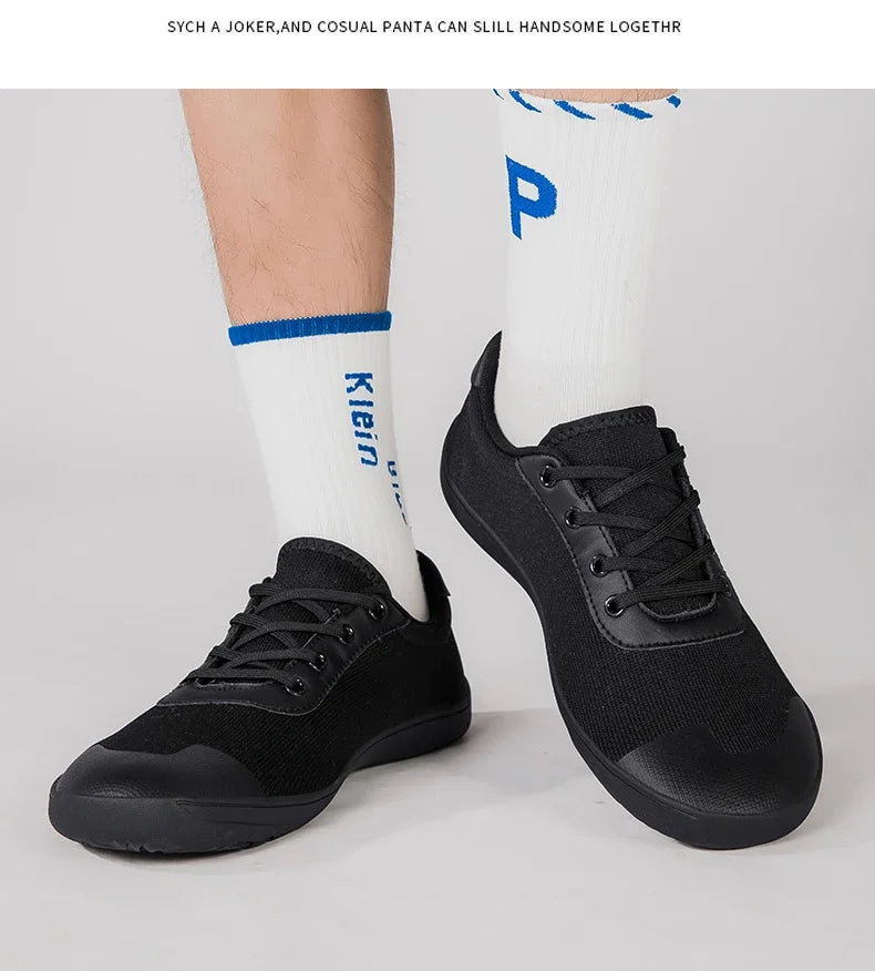 Sneakers for Men New Wide Barefoot Sneaker Fashion Flats Soft Zero Drop Sole Wider Toe Light Weight Fashion Shoes Plus Size