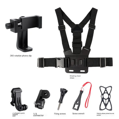 Chest Strap Mobile Phone Holder With Fixed Shoulder Neck Strap For Universal Smartphone First Person Video Shooting Living