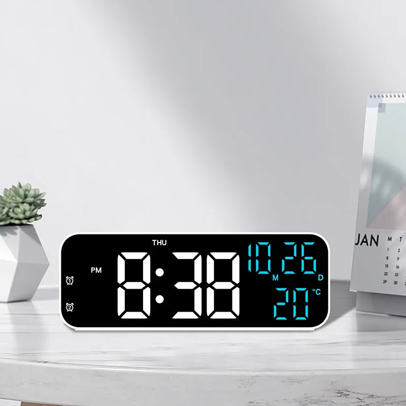 Electronic Clock Simple Sound Control Alarm Clock Multi-function LED Clock Multi-group Alarm Clock Temperature Display