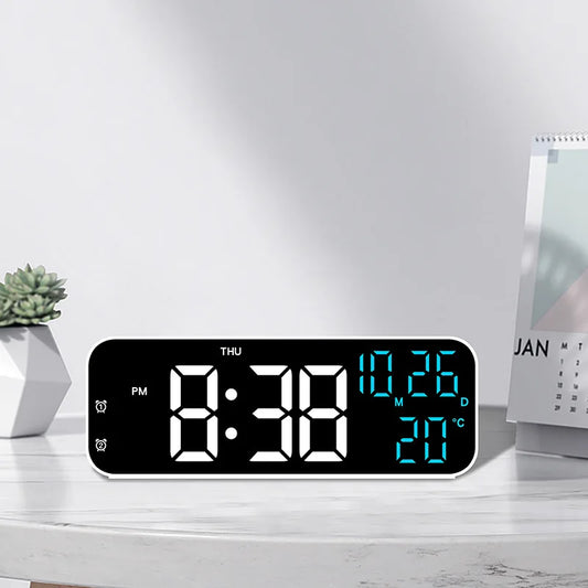 Electronic Clock Simple Sound Control Alarm Clock Multi-function LED Clock Multi-group Alarm Clock Temperature Display