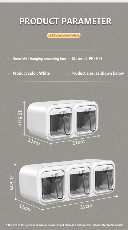 Kitchen Seasoning Box Wall Mounted Organizer Boxes Condiment Door Storage and Organization Jars for Spices Home Gadgets & Garden