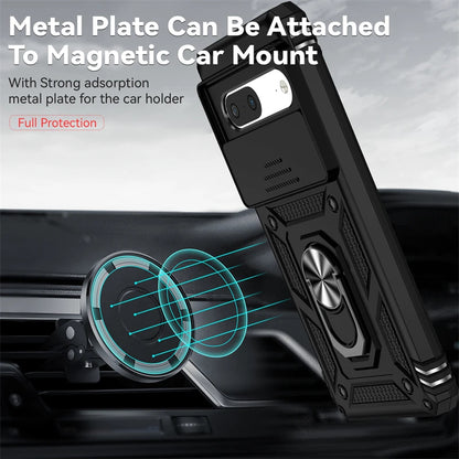 Full Cover For Google Pixel 7 Case For Google Pixel 7 6A 7A 8 Pro Push Window Magnetic Phone Holder Case For Google Pixel 7 Case