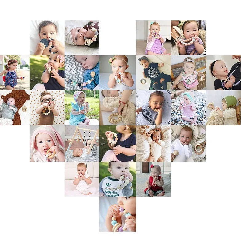 BPA Free Baby Silicone Plate Snack Cup Set Non-slip Kid Suction Plate Wooden Handle Silicone Spoon Bibs Baby Feeding Tableware