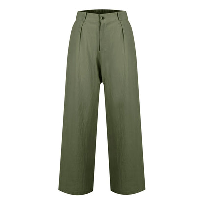 Womens Casual Wide Leg Pants High Waisted Button Down Straight Long Trousers Palazzo Pants Elegant Woman Flared Pants Youthful