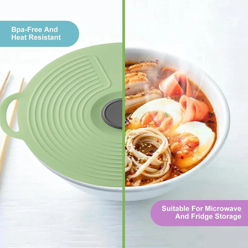 Silicone Lids for Bowl Reusable Sealed Suction Lids Fits Cups Bowls Plates Pots Pans Food Storage Microwave Cover Kitchen Gadget