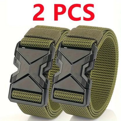 The New Men's 120cm Buckle Belt Nylon Braided Lightweight Breathable Daily Commuter Men's Belt