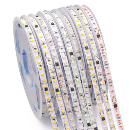 5m 10m 20m 50m LED Strip Light AC 220V 230V 240V IP55 2835 120 LEDs Flexible Ribbon Rope Lights Tape 9 Colors Home Decoration