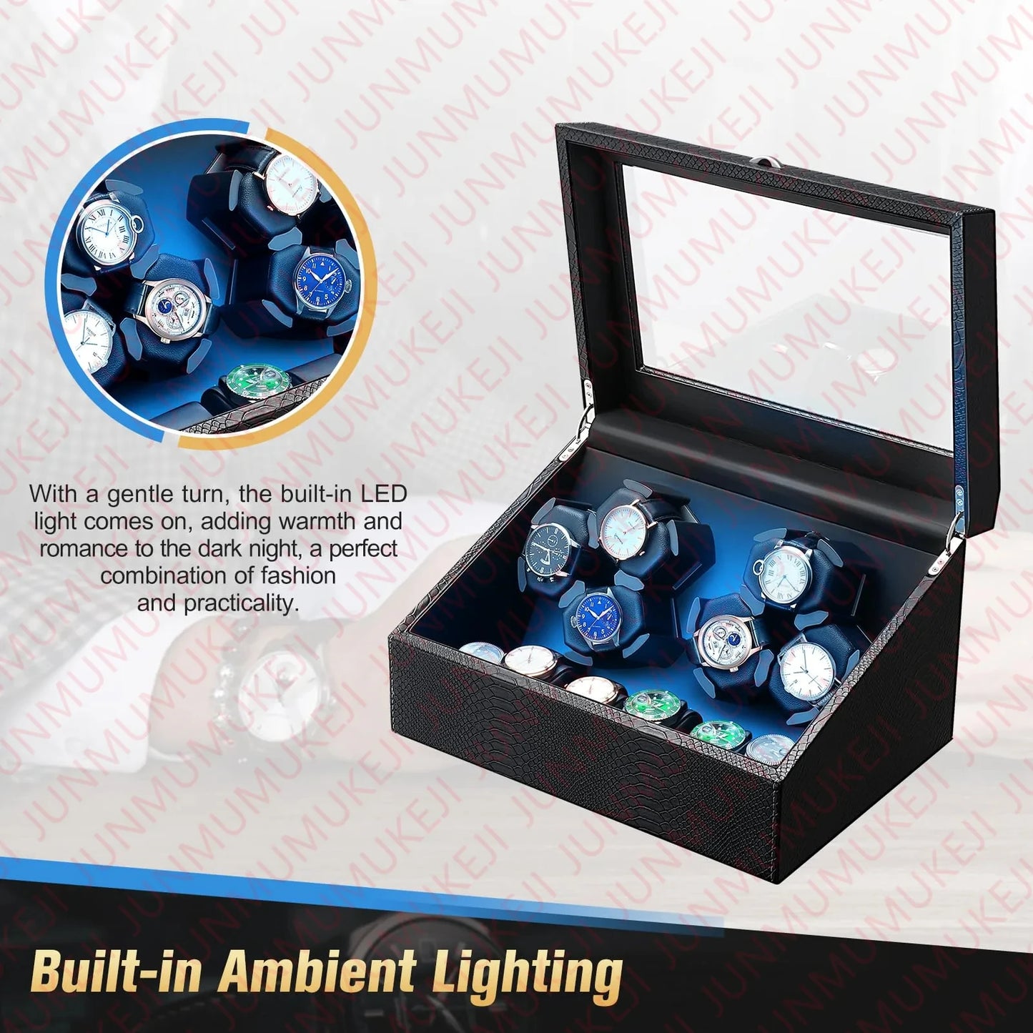 Watch Winders Box for Automatic Watches Box 6 watches Rotate Stand