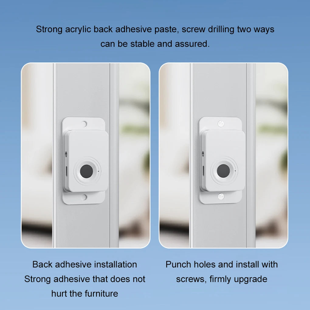 Rechargeable Fingerprint Lock Child Safety Lock Cabinet Fridge Drawer Door Lock Stainless Steel Cable Protection Home Security